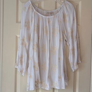 Soft Surroundings Avignon Floral Embroidered Top size 1X